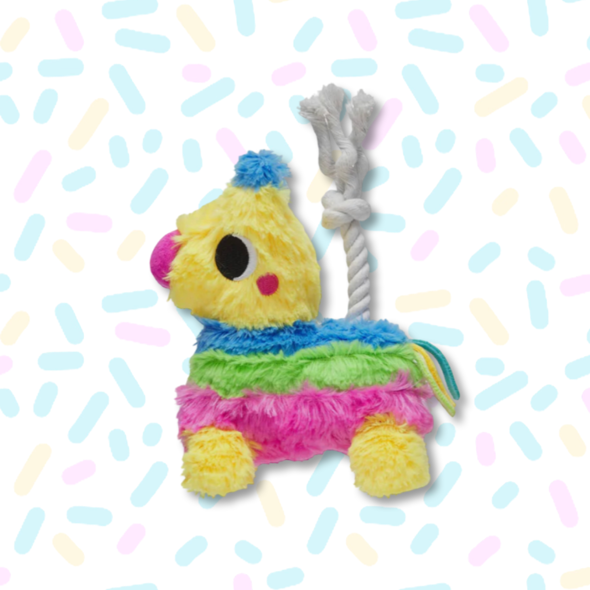 Pearhead Puppy Piñata Dog Toy – Plush & Rope Tug Toy With Squeaker & Crinkle, Interactive Play